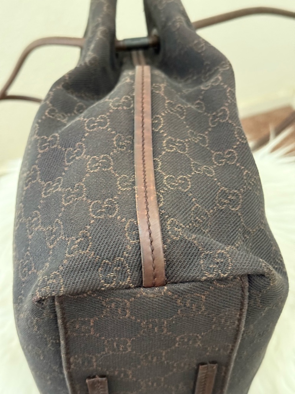 GUCCI GG Monogram Brown Canvas Tote Bag - Picture 6 of 14
